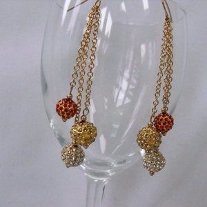 EARRINGS, SWAROVSKI CRYSTALS, 14K YG FILLED